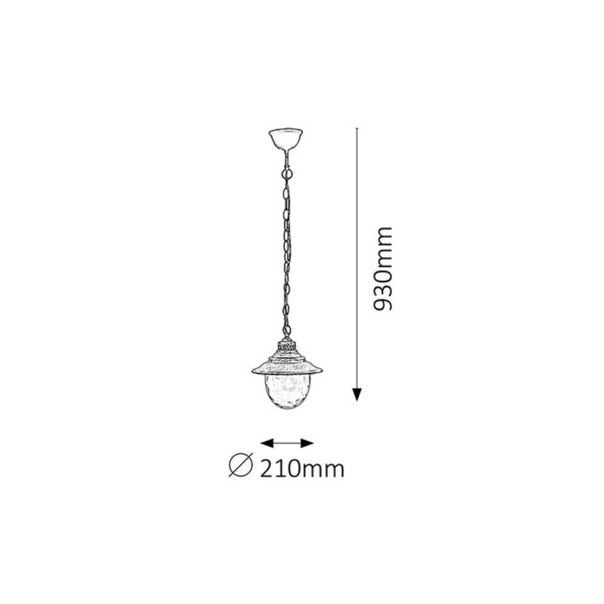 Rabalux Spoljna visilice Barcelona E27 1x MAX 60W antično zlato (8678) - 8678