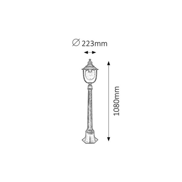 Rabalux Spoljna podna rasveta Barcelona E27 1x MAX 60W antično zlato (8679) - 8679