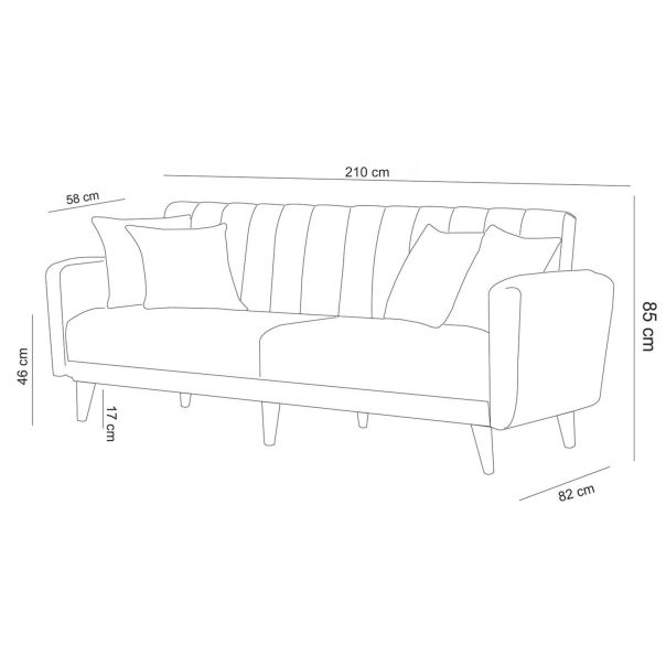 ATELIER DEL SOFA Trosed Aqua, tamnosiva - 867UNQ1315