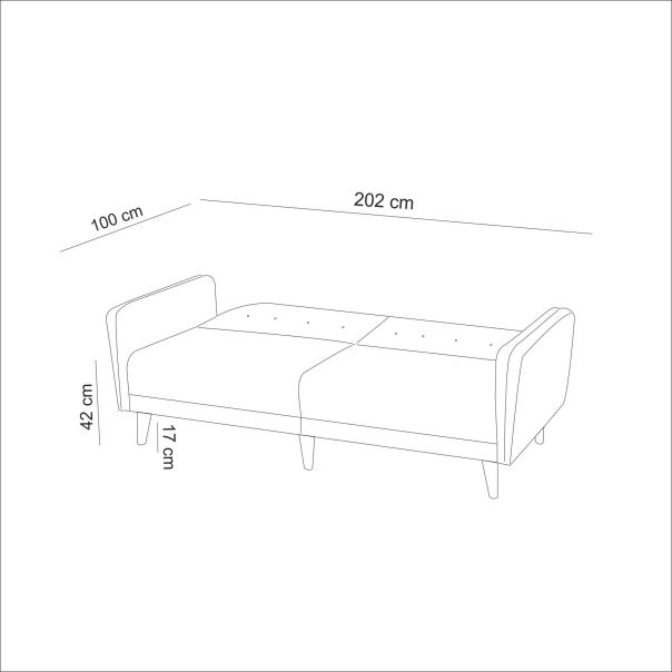 ATELIER DEL SOFA Trosed Aria, tamnoplava - 867UNQ1325