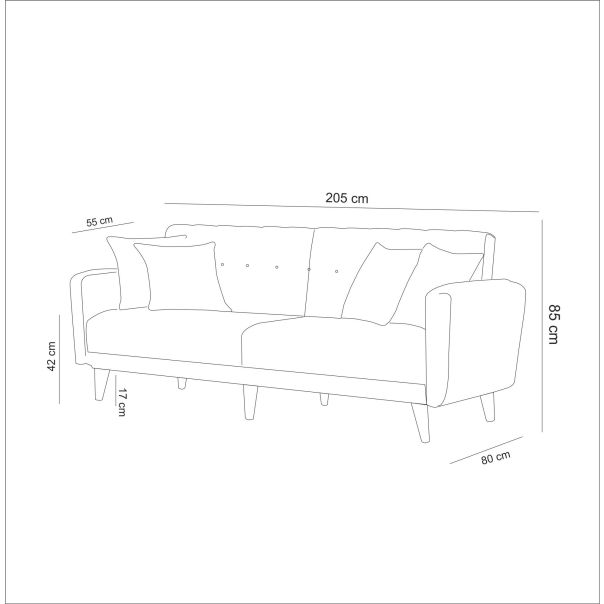 ATELIER DEL SOFA Trosed Aria, tamnosiva - 867UNQ1326