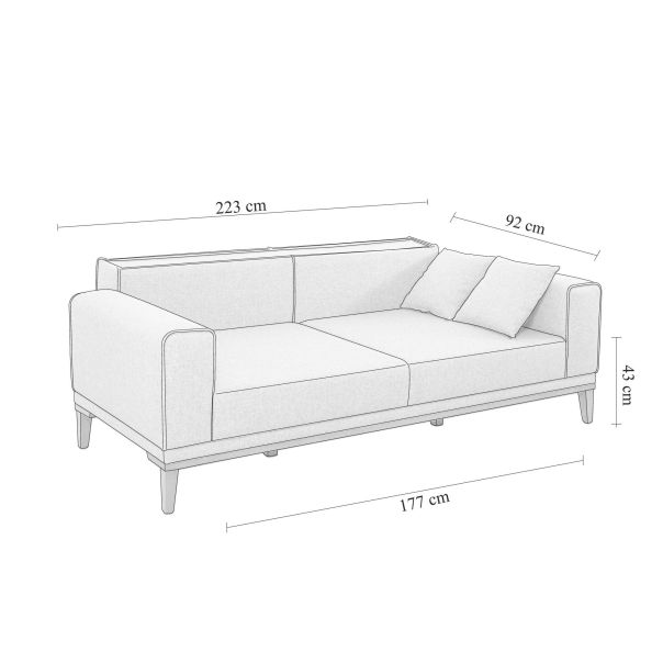 ATELIER DEL SOFA Trosed Liones, antracit - 867UNQ1364
