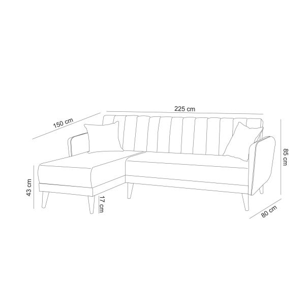 ATELIER DEL SOFA Ugaona garnitura Aqua, leva, tamnozelena - 867UNQ1405