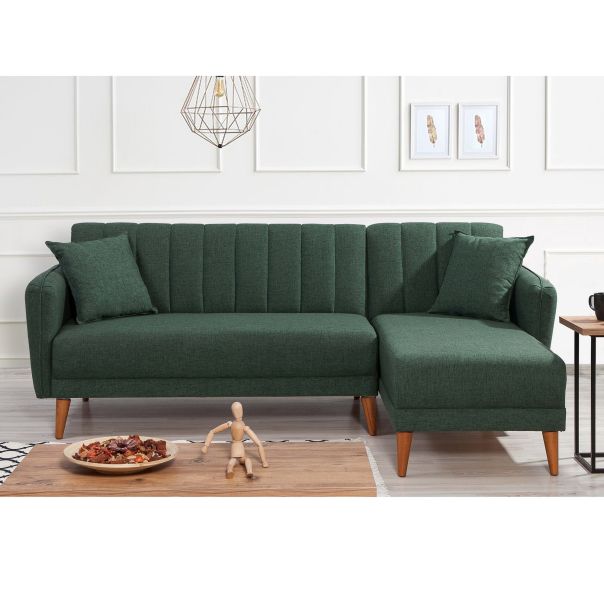 ATELIER DEL SOFA Ugaona garnitura Aqua, desna, tamozelena - 867UNQ1431