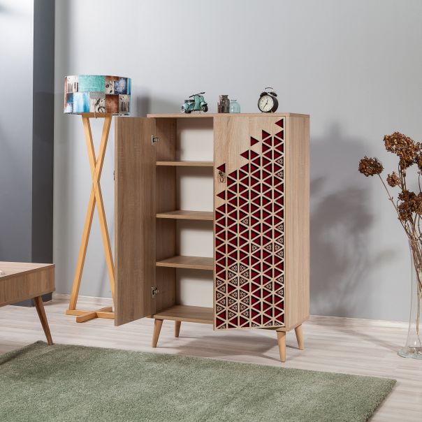 HANAH HOME Komoda za dnevnu sobu Multibox - 122, svetlo braon - 869VEL3975