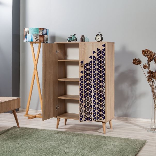 HANAH HOME Komoda za dnevnu sobu Multibox - 123, svetlo braon - 869VEL3976