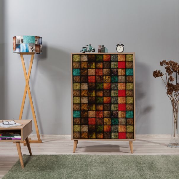 HANAH HOME Komoda za dnevnu sobu Multibox - 723, svetlo braon - 869VEL3981