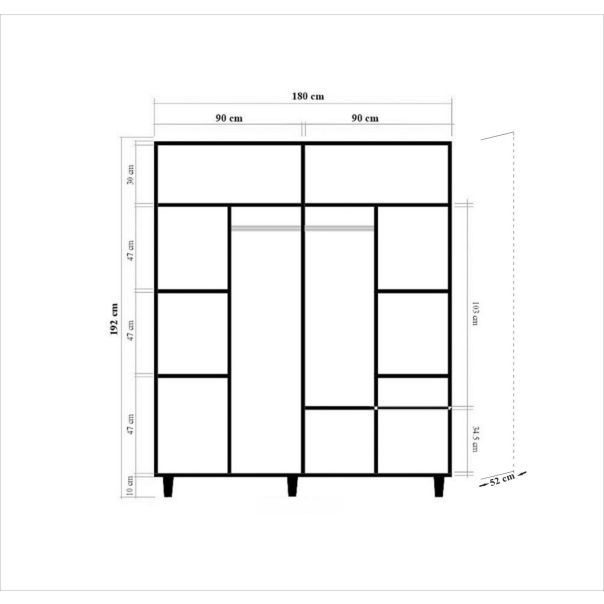 HANAH HOME Ormar Imaj 220, braon - 869VEL4240