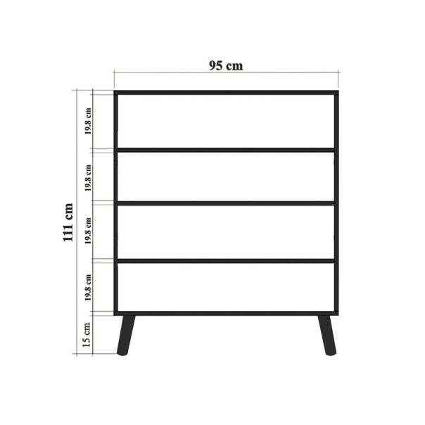 HANAH HOME Komoda za dnevnu sobu Multilüx Palm, svetlo braon - 869VEL4519