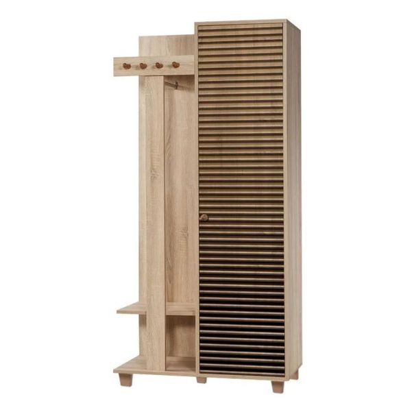 HANAH HOME Ormar za predsoblje sa čivilukom Garmanto 90 - 220, svetlo braon - 869VEL4836