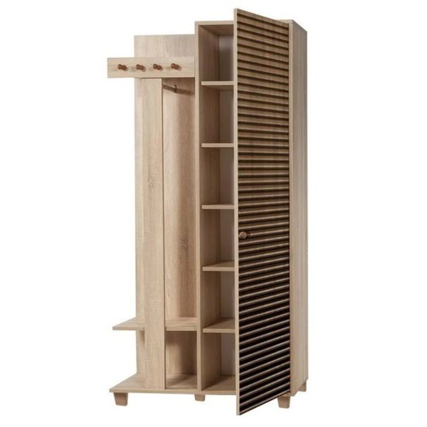 HANAH HOME Ormar za predsoblje sa čivilukom Garmanto 90 - 220, svetlo braon - 869VEL4836