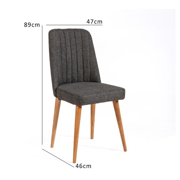 HANAH HOME Trpezarijska stolica Vina Sandalye, antracit - 869VEL5108