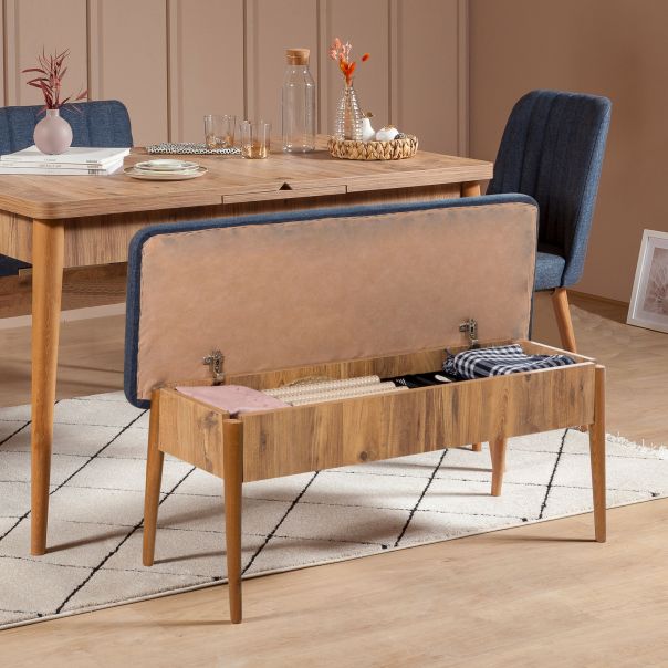 HANAH HOME Klupa Vina Bank, tamnoplava/braon - EP2795200