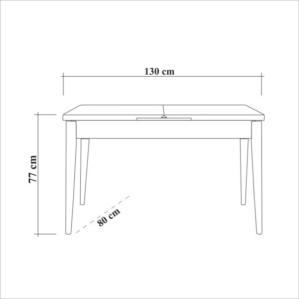 HANAH HOME Set trpezarijski sto i stolice Vina, braon/siva - 869VEL5141