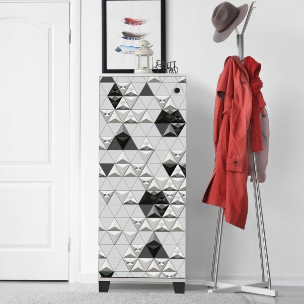 HANAH HOME Cipelarnik Filinta 803, bela/crna - 869VEL6505