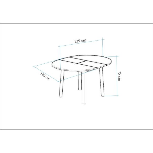 HANAH HOME Trpezarijski sto Oliver, braon/crna - 869VEL8749
