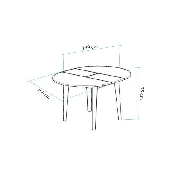 HANAH HOME Proširivi sto Vina, braon - 869VEL8752