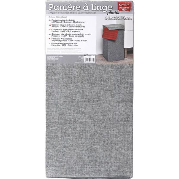 TENDANCE Korpa za veš sklopiva 30x30x60cm poliester siva - 8706182