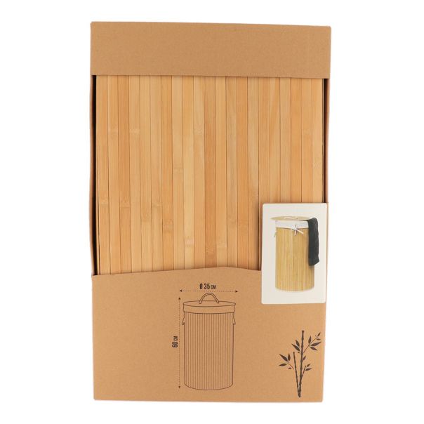 TENDANCE Korpa za veš sa platnenom vrećom okrugla ø35x60cm bambus/pamuk - 8710195