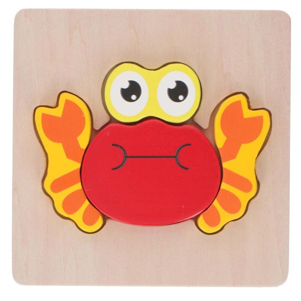 MARIONETTE WOODEN TOYS Drvena puzzle slagalica sa životinjama 14 × 14 cm - EP3150996