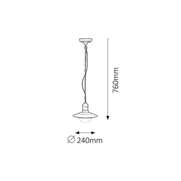 Rabalux Spoljna visilice Oslo E27 1x MAX 60W crna (8717) - 8717