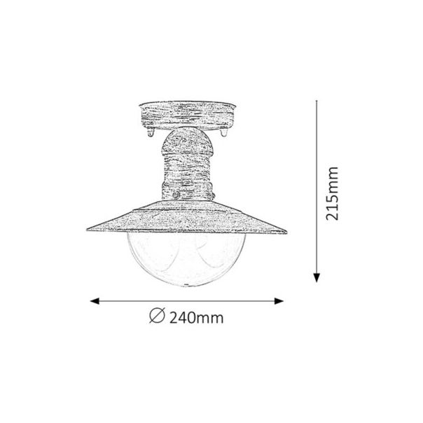 Rabalux Spoljna plafonska rasveta Oslo E27 1x MAX 60W antik bela (8739) - 8739