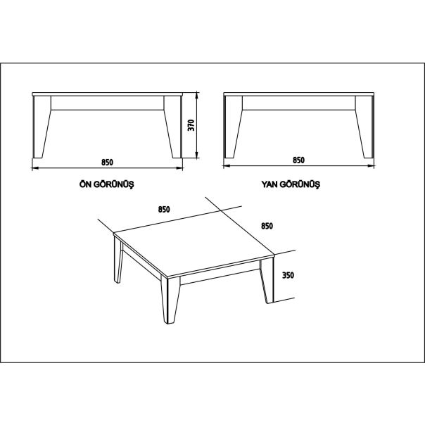 HANAH HOME Klub sto Lorenz, crna/braon - 875ZNA2812