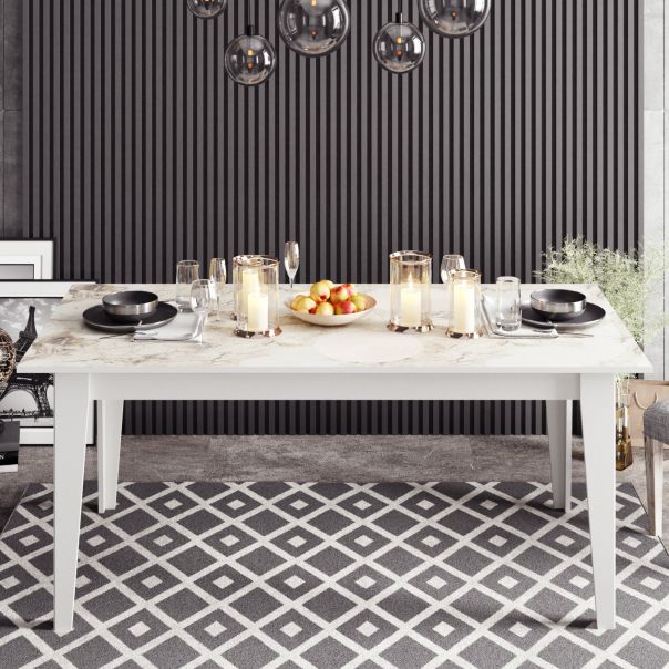 HANAH HOME Trpezarijski sto Polka, bela - 875ZNA2906