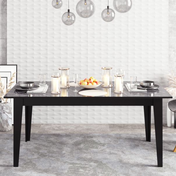 HANAH HOME Trpezarijski sto Polka, crna - 875ZNA2907