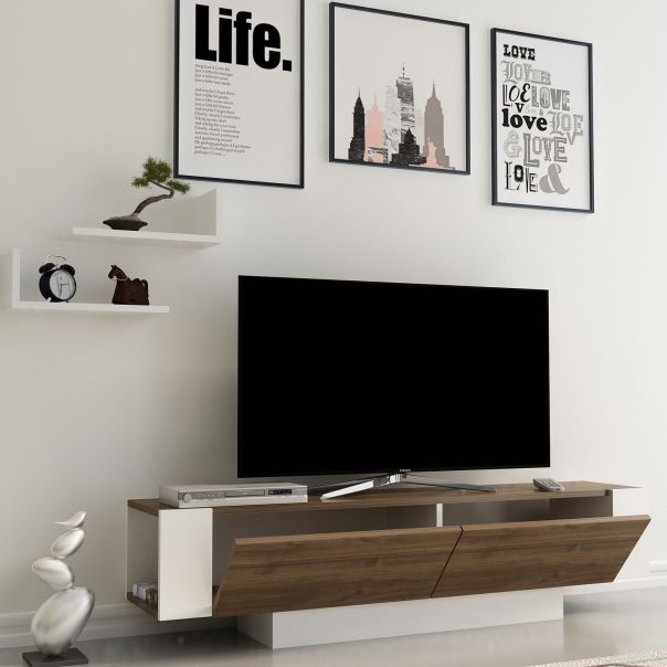 HANAH HOME TV komoda Matera, braon/bela - 875ZNA3002