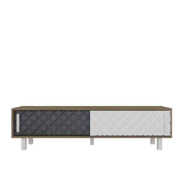 HANAH HOME TV komoda Rob, bela/krem/antracit - 875ZNA3017