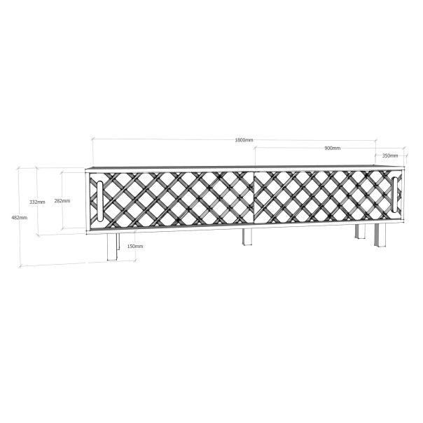 HANAH HOME TV komoda Rob, bela/krem/antracit - 875ZNA3017