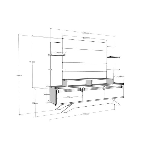 HANAH HOME TV komoda Delpi, bela/braon - 875ZNA3027