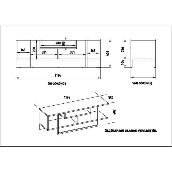 HANAH HOME TV komoda Asal, krem/bela - 875ZNA3048
