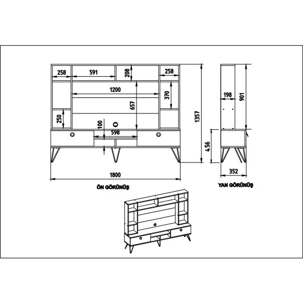 HANAH HOME TV komoda Lorenz, braon/crna - 875ZNA3054