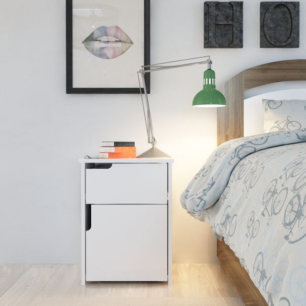 HANAH HOME Noćni ormarić Asra, bela - 875ZNA3402