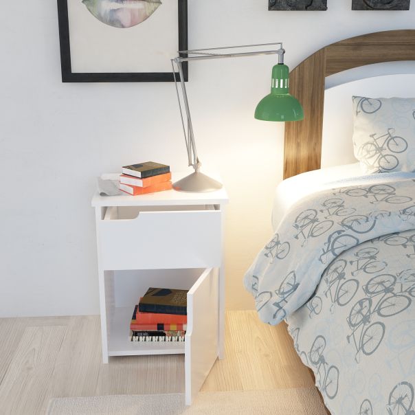 HANAH HOME Noćni ormarić Asra, bela - 875ZNA3402