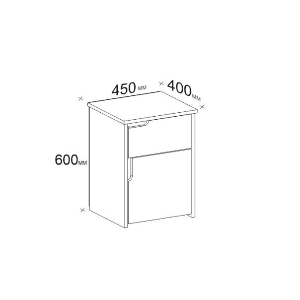 HANAH HOME Noćni ormarić Asra, bela - 875ZNA3402