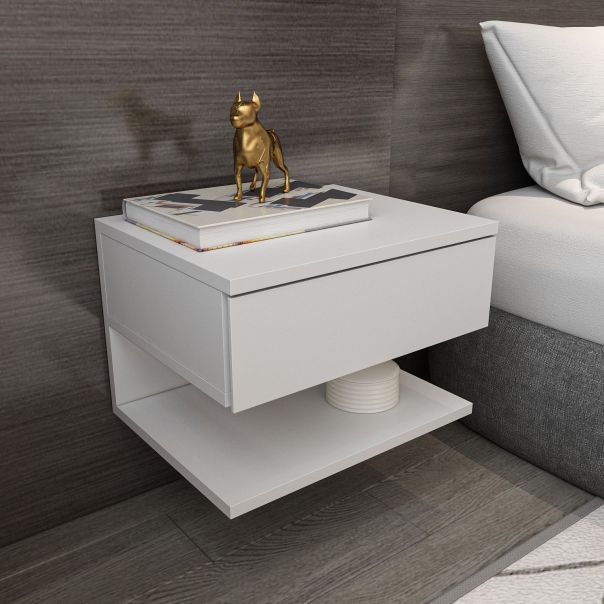 HANAH HOME Zidna noćna polica Vivid, bela - EP3057251