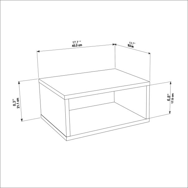 HANAH HOME Zidna noćna polica Dora, bela - EP3057266