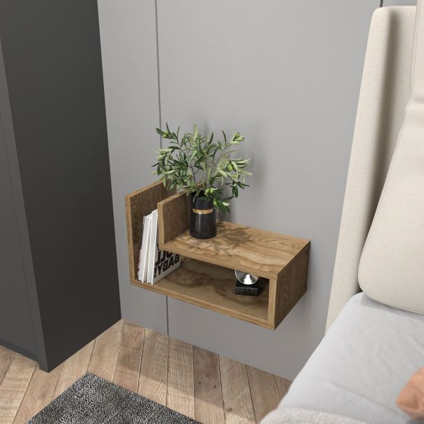 HANAH HOME Zidna noćna polica Lara, braon - EP3057275