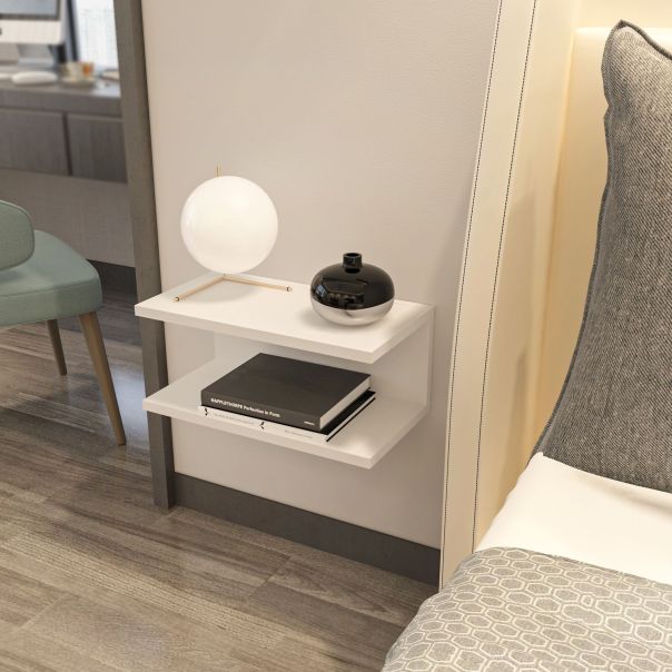 HANAH HOME Zidna noćna polica Ramira, bela - EP3057287