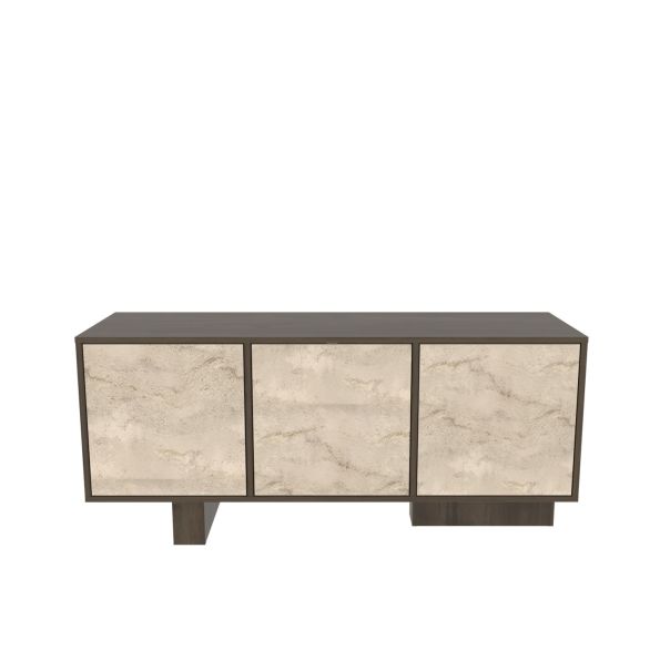 HANAH HOME Komoda Monaco, braon/mermerna krem - EP3057314