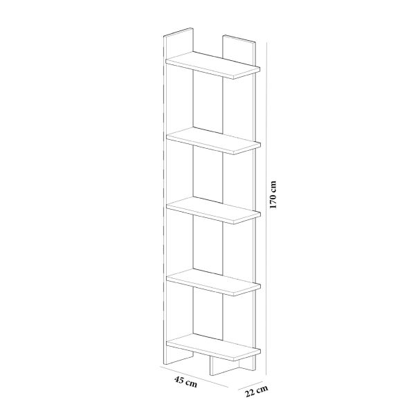 HANAH HOME Polica za knjige Als, bela/krem - 875ZNA3603