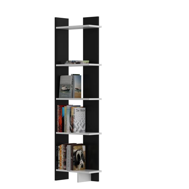 HANAH HOME Polica za knjige Als, bela/crna - 875ZNA3604