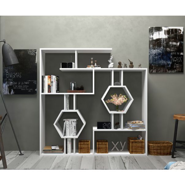 HANAH HOME Polica za knjige Tamara, bela - 875ZNA3636