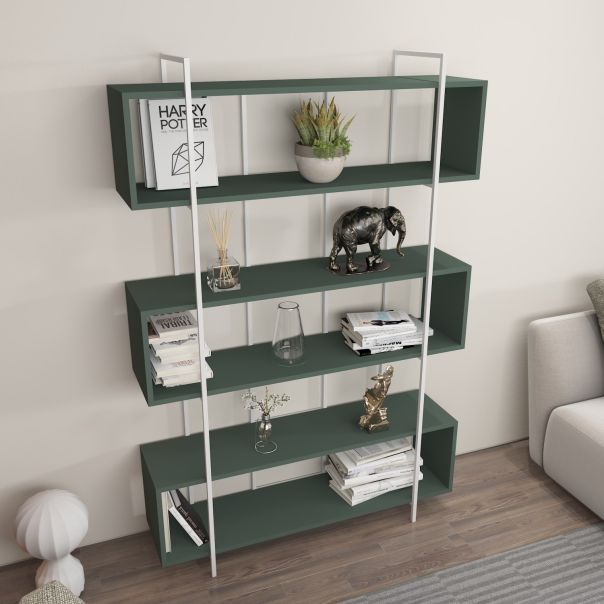HANAH HOME Polica za knjige Bruti, zelena/bela - 875ZNA4512