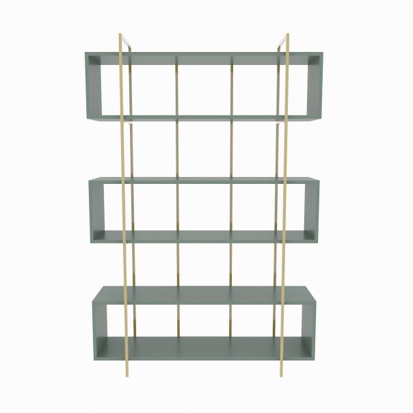 HANAH HOME Polica za knjige Bruti, zelena/zlatna - 875ZNA4513