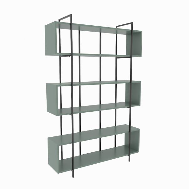 HANAH HOME Polica za knjige Bruti, zelena/crna - 875ZNA4514