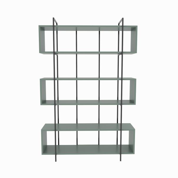 HANAH HOME Polica za knjige Bruti, zelena/crna - 875ZNA4514